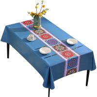 Mantel de Mesa de Cerámica Vintage Azul y Blanco Impermeable para Cocina y Sala de Estar - details 0