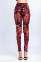 Body de mezclilla estampado para mujer, leggings elásticos, cintura alta, levantamiento de cadera, pantalones Kasur, entrenamiento, correr, gimnasio - details 21