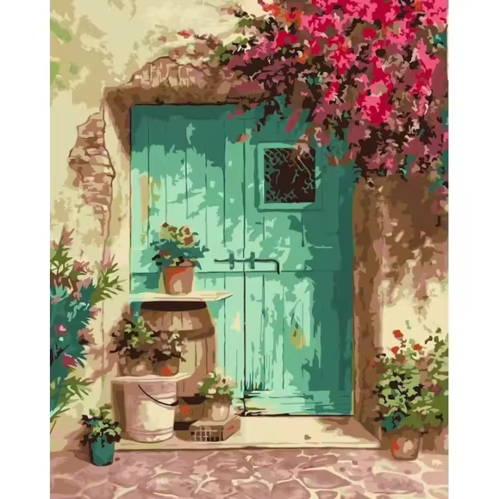 Ruopoty-pintura por números para adultos, cuadro de Cactus abstracto, pintura acrílica, decoración de pared del hogar - 1