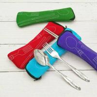 Bolsa de cubiertos portátil para palillos, cuchara, tenedor, almuerzo, cena, Camping, vajilla de viaje, solo bolsa, no incluye vajilla - details 2