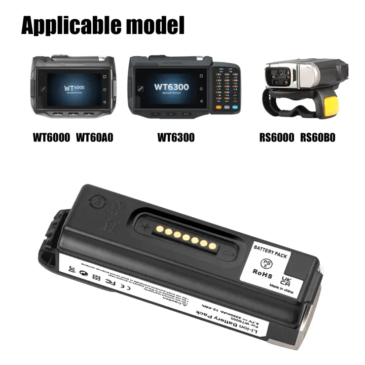 Batería de escáner de código de barras para Zebra WT6000 WT6300 WT60A0 RS6000 RS60B0,BTRY-NWTRS-33MA-02 BT000262A01 - 1