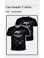 Camiseta 3D De Hombre Con Estampado De Calavera Talla Grande Estilo Casual Verano Manga Corta Transpirable Ropa Diaria - details 0