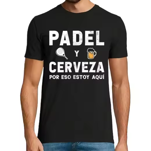 Padel y cerveza por eso estoy aquí,Camiseta de Pádel Divertido, ropa para exteriores - 1