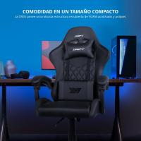 DR35 - Silla Gaming Profesional, Polipiel, reposabrazos Acolchados, pistón Clase 3, Base Nylon Reforzada, Asiento basculante, Altura Regulable, cojín Lumbar y Cervical, Color Negro/Rosa - details 28