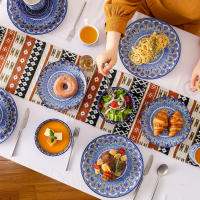VANCASSO 16 piezas vajilla de porcelana azul con estampado de Mandala Para 4 Personas - details 6