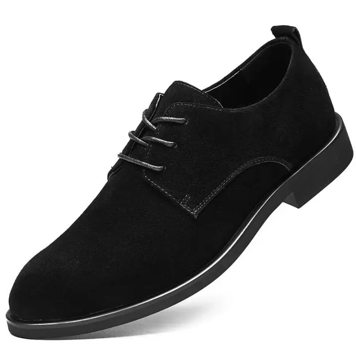 Zapatos de vestir de ante para hombre, zapatos Oxford formales con cordones, cómodos y suaves - 1