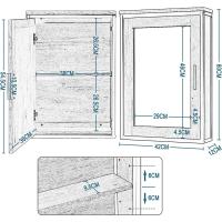Mueble Espejo Mueble Pared baño Espejo Estante Mueble Joyero Mara 42 x 58,5 x 12 cm Blanco - details 2