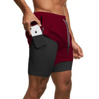 Pantalones Cortos Deportivos Ligeros y Secado Rápido Doble Capa para Entrenamiento en Gimnasio y Correr Ropa de Verano para Hombres - details 25