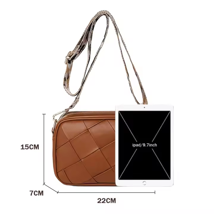 Monedero cruzado para teléfono celular - Bolso pequeño multifuncional para teléfono celular de cuero, bolso tipo billetera para mujer - Marrón - 1
