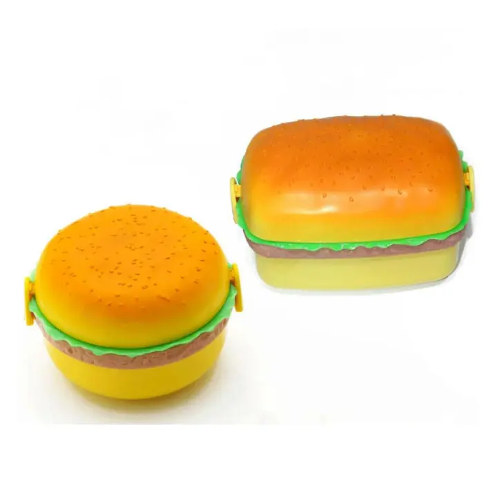 Fiambrera hamburgas, Tupper para niños, colegio, con 3 Compartimentos y Cubiertos,Apta para Microondas - 1