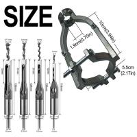 Abrazadera ajustable, taladro de orificio cuadrado, soporte fijo, adaptador de broca resistente portátil, herramientas de carpintería con 4 Uds. De taladro de orificio cuadrado - details 0