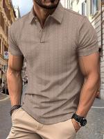 Polo casual de hombre con cuello henry y manga corta para el verano 2025. - details 2