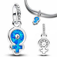 Cuentas de piedra azul doble plateada para hacer joyas de estilo minimalista moderno - details 0