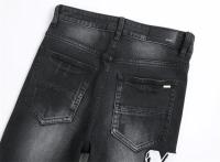 Pantalones vaqueros negros retro con agujeros para hombre, pantalones ajustados elásticos de moda, pantalones versátiles para hombre - details 9