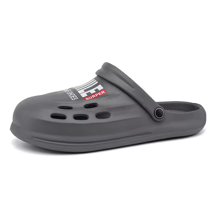 Zuecos de jardín para hombre, sandalias grises para exteriores, zapatillas de playa - 1