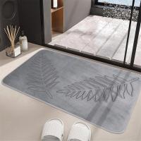Alfombras de baño de espuma viscoelástica, alfombrilla de baño de hojas, antideslizante, absorbente de agua fuerte, microfibra, absorbente de agua, C - details 6