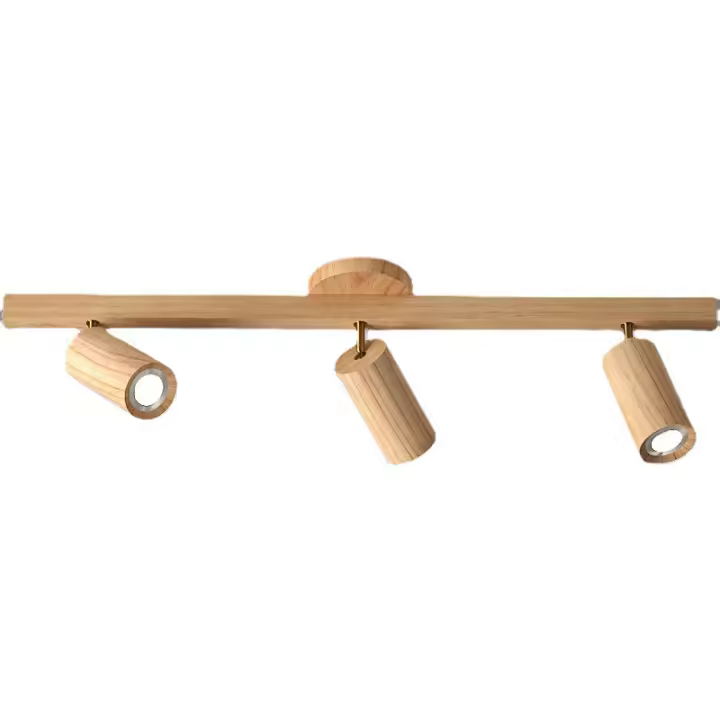 Lámpara de techo LED de madera para dormitorio, pasillo, balcón, pista, accesorio de luz, candelabro largo con foco - 1