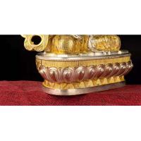 Xizang-estatua de Buda Zunsheng tántrica, decoración de salón dorada de cobre puro, uso étnico tibetano, 10 pulgadas, 30cm - details 9