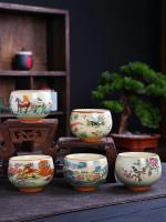 Ru Kiln Rice Yellow Master Kung Fu azul y blanco, té Personal para el hogar, taza de degustación de cerámica grande - details 9