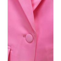Conjunto de Traje Blazer de Dos Piezas Rosa Talla Grande, Top de Botón, Pantalón Lápiz para Oficina - details 4