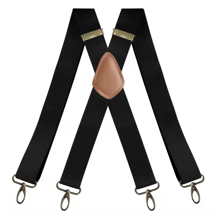Retro Suspender para Hombres Grueso, Grande, Alto, 3.5cm, Cruzado X, 4 Ganchos de Presión, Pantalones Elásticos, Bodas y Fiestas - 1