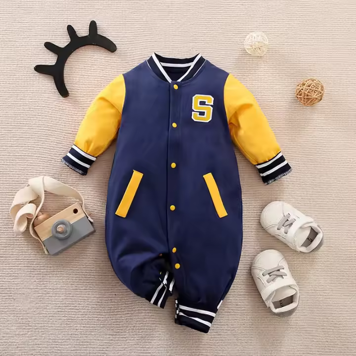 Conjuntos de Ropa para Niños Pequeños Manga Larga Zapatos en Pies Para Edades de 0 a 12 Meses - 1