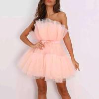 Moda dulce lindo negro/rosa fuerte princesa de malla para mujer vestido de fiesta elegante tutú trajes de cumpleaños vestidos con dobladillo oscilante - details 6