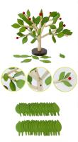 Bloques de construcción Montessori para niños, juguete educativo de madera ensamblada, árbol, hojas verdes - details 1