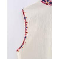 Chaleco Floral bordado Vintage para mujer, chaleco abierto sin mangas, Top corto informal de verano - details 10