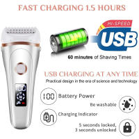 Depiladora Mujer, 3 en 1 Depiladora Eléctrica Mujer, Depiladora Inalámbrica Wet & Dry para Todo el Cuerpo, USB Recargable 600mAh,Pantalla LCD, Afeitadora Eléctrica para Mujer, IPX6 - details 7