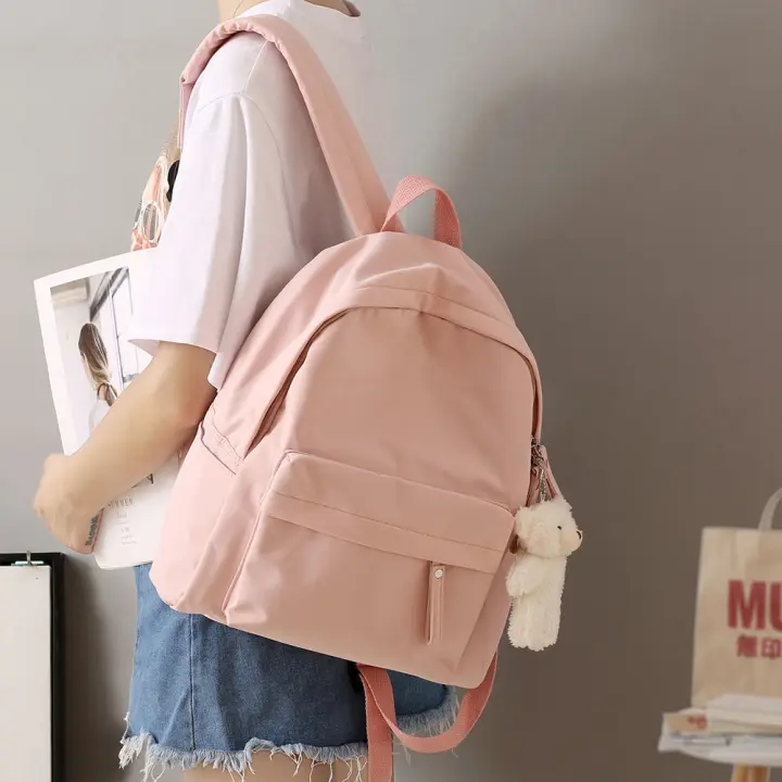 Mochila de Nylon para Mujer Estilo Forestal, Color Sólido, Gran Capacidad, Nueva Moda 2025 - 1