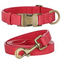correa ustables cuero PU perro, Collar duradero cuerda de plomo mascotas, suave para perros pequeños, medianos y randes, - details 8