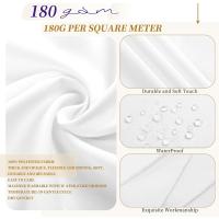 Mantel redondo blanco de 12 piezas, mantel redondo de 90 pulgadas de poliéster, manteles blancos para mesas redondas, resistente al agua y a las manchas - details 2