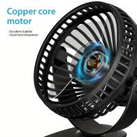 Ventilador portátil con Clip, recargable por USB enfriador de aire, 3 velocidades, para mesa y Escritorio - details 2