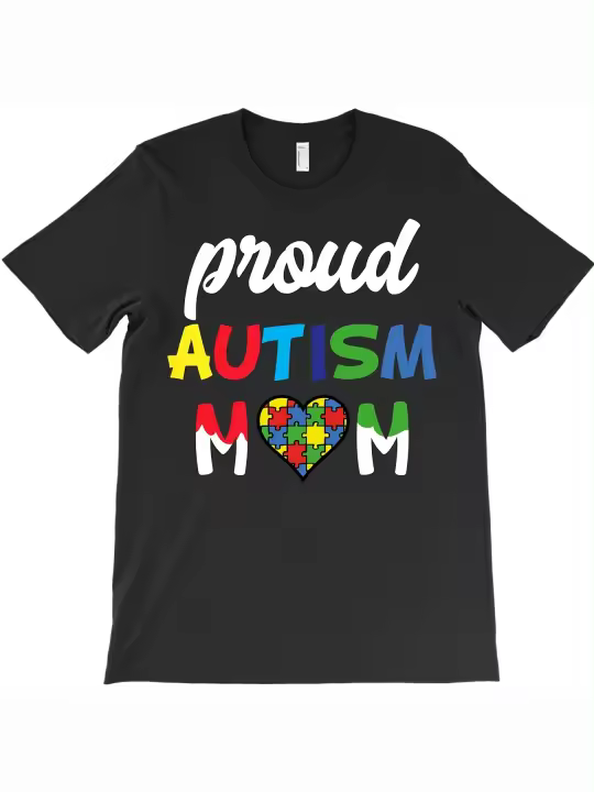 Camiseta de Conciencia de Autismo Cuello Redondo Manga Corta Material de Algodón Suave y Cómodo - 1