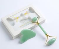 Rodillo de jade masaje facial set de dos cabezas de metal manual belleza facial relajador push face kit - details 11