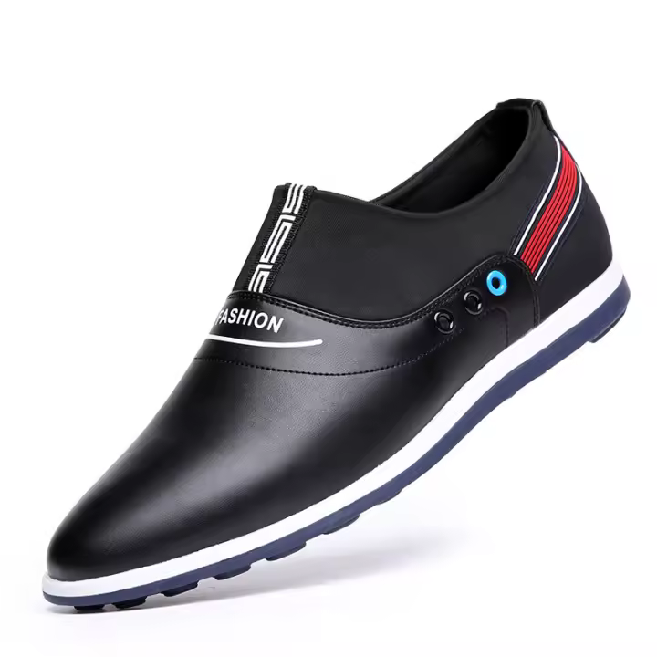 Zapatos de cuero casuales transpirables, agujero para hombres, altura interior invisible, aumento, zapatos para hombres, 6 cm - 1