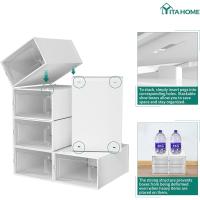 Organizador de Zapatos de Plástico Transparente con Puerta 12 Set, Plegable y Apilable, Tamaño 35,7 x 27,6 x 20,8cm Negro - details 21