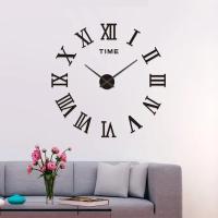Reloj de pared silencioso DIY 3D de gran tamaño, negro/dorado/plateado, reloj adhesivo de pared moderno y sencillo sin perforaciones - details 5