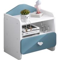 noche, mesita noche infantil, mesa auxiliar con cajón, estantería almacenamiento abierta, muebles dormitorio - details 5