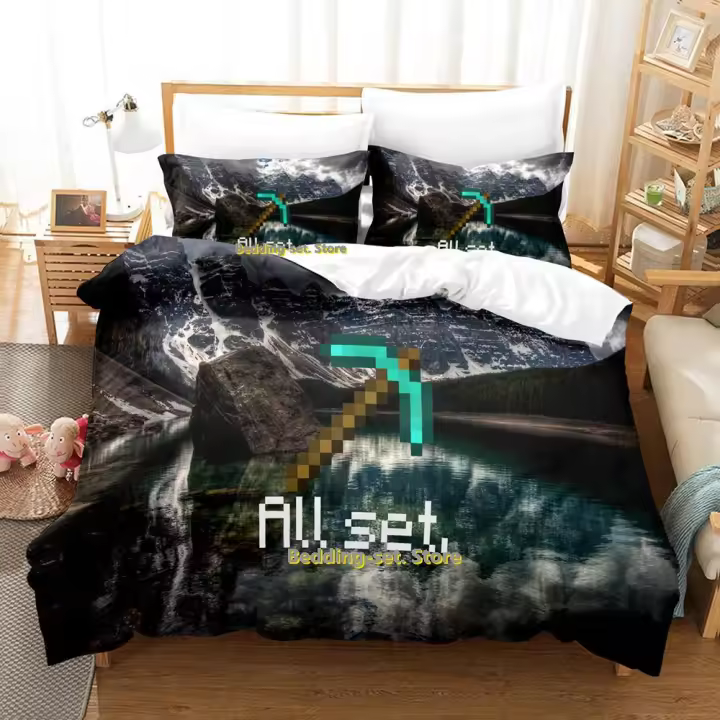 Juego de Ropa de Cama de Ore de Diamante con Hierro Tamaño Cama Básica Design Obsidiana - 1