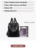 Mochila Vertical de Pu para mujer, bolso cruzado de viaje de gran capacidad, tendencia informal - details 17