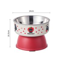 Cuenco de base alta para mascotas de dibujos animados, antideslizante, antivómitos, comida para gatos, cuenco de agua con soporte, cuenco de acero inoxidable antivuelco para gatos - details 8