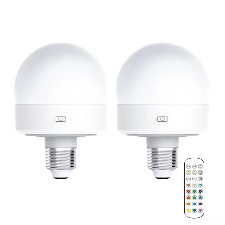 Bombilla de Luz Recargable USB con Control Remoto Luz de Bombilla E27 con Temporizador y Dimable - 1