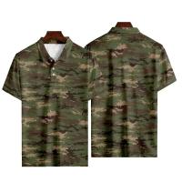 Polo hawaiano de camuflaje para hombre, camiseta de golf de manga corta con hojas 3D y rayas de vaca, ropa de calle de gran tamaño, verano - details 3