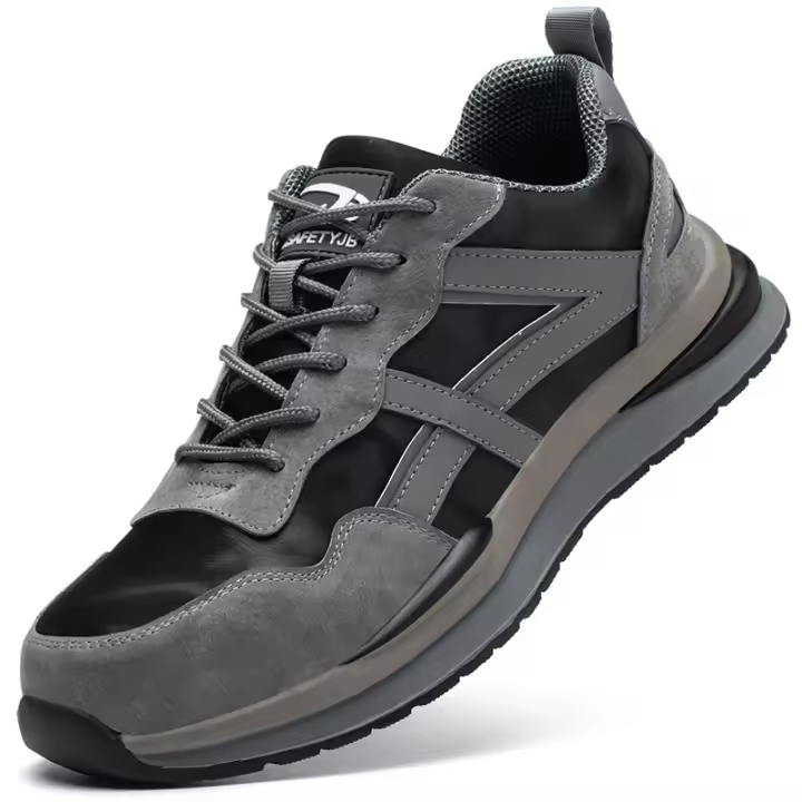 Zapatos de trabajo de moda antichoque con puntera de acero, cómodos, resistentes a la perforación y antideslizantes para hombres. - 1