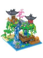 Peach Blossom Pond Building Block Girl's Chinese Style Series Assembly Particle High difficulty Puzzle Assembly Toy - details 4