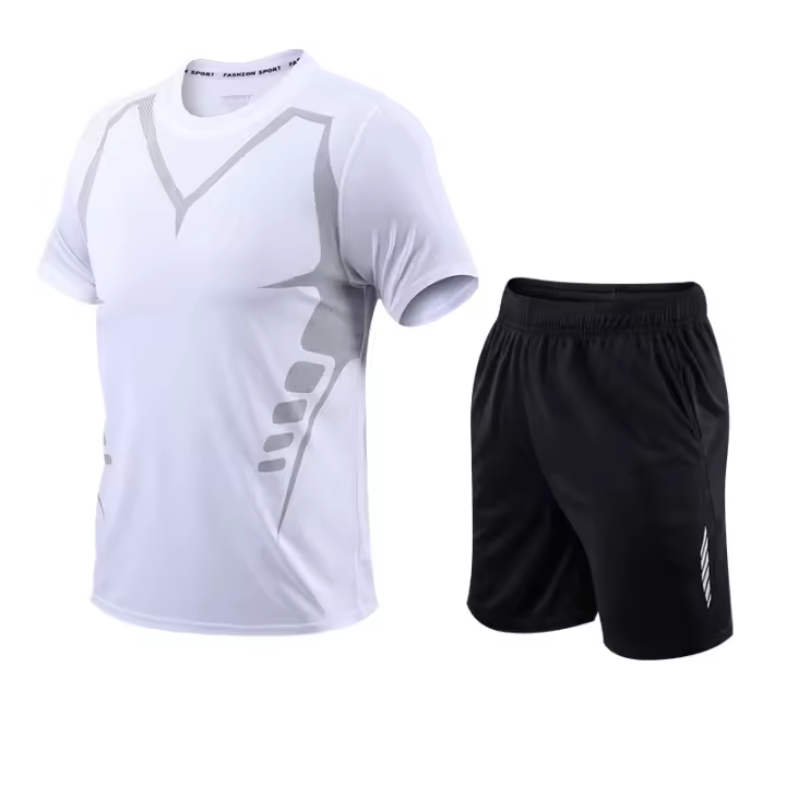 Traje de manga corta de secado rápido para hombre, ropa de fitness deportiva para correr al aire libre, LT313 - 1