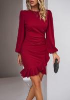 Vestido Midi informal de manga larga para mujer, traje elegante de Color sólido, estilo Retro, k-pop - details 17