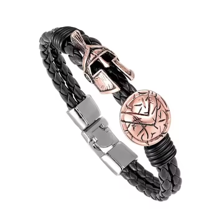 Nuevo cuero vintage lujoso hecho a mano de Guerrero Sparta, pulseras de mujer, joyas, regalos exquisitos, pulseras de hombre - 1